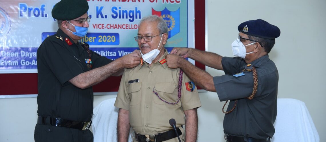 investiture-ceremony-for-grant-of-honorary-colonel-commandant-of-ncc-prof-dr-g-k-singh-vice-chancellor-duvasu-mathura