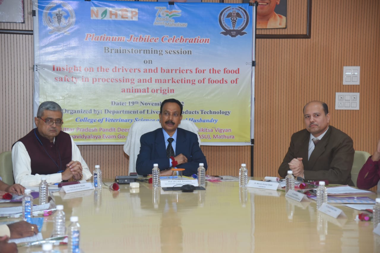 Brainstorming session on “Insight on the drivers and barriers for the food safety in processing and marketing of foods of animal origin” was organized on 19th November 2022 by the Department of Livestock Products Technology, COVSc & AH